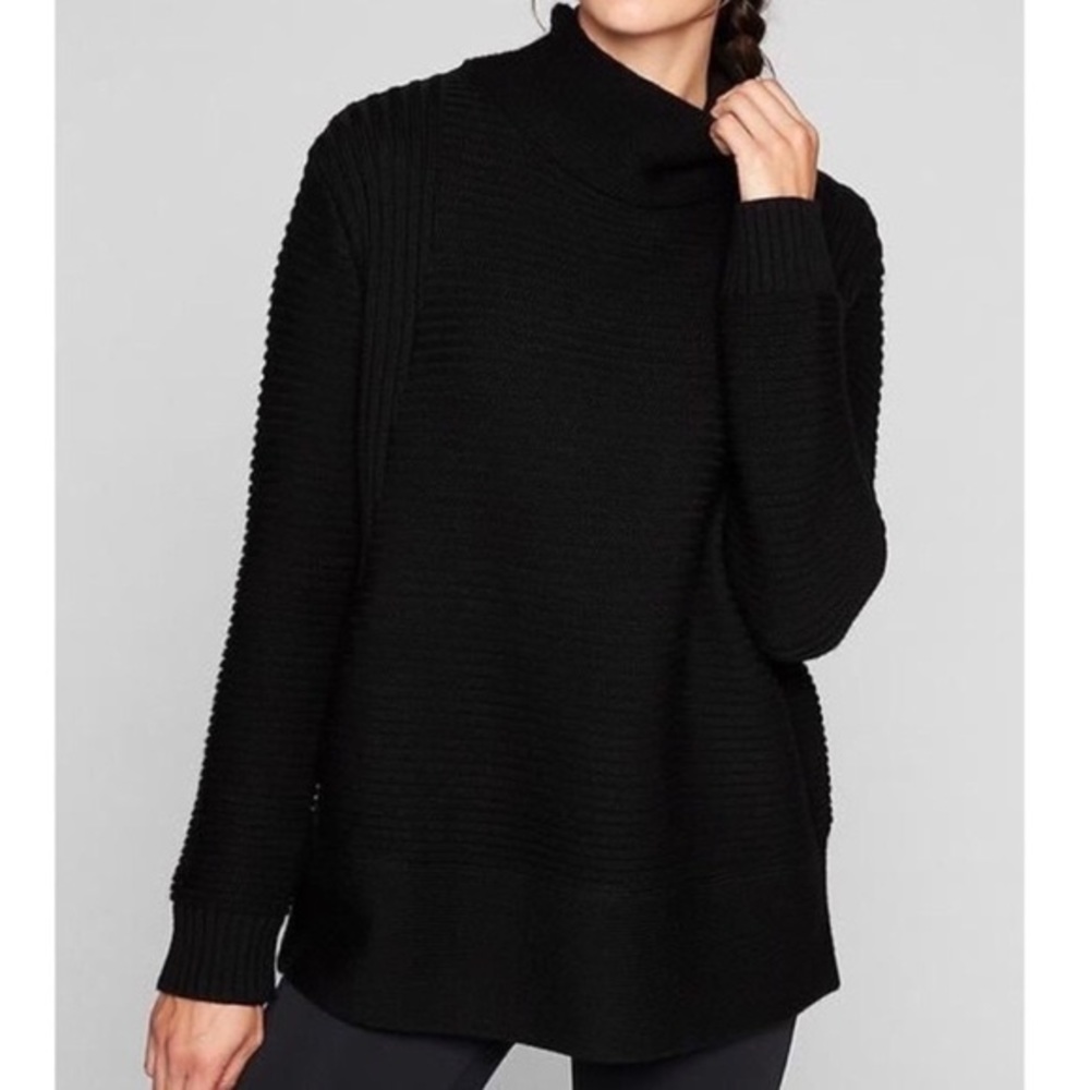 Athleta Black Mockneck Wool Sweater size Small